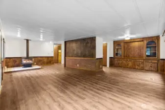 Open Living Room & Dining Room, gas fireplace