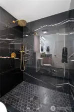 2nd primary fully tiled shower