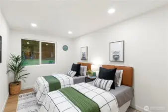 One of two large bedrooms.