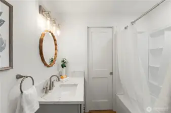 Luxurious main bath.