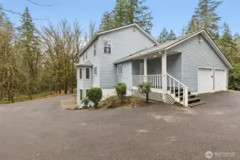 Loads of parking surround the home via the large and wide circular driveway surrounding the home. The Full daylight basement with separate entrance has parking near the entry door.