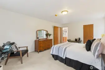 The walk-in closet and primary full bath are situated to offer as much wall space as desired in the primary suite.