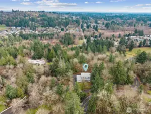 1 acre of woodlands surrounds the home with Sapp Rd leading south to Tumwater Hill, Tumwater Services like Costco and schools and I-5, Tumwater Valley and more. Head Northwest to Black Lake, SPSCC, 101, Westside.