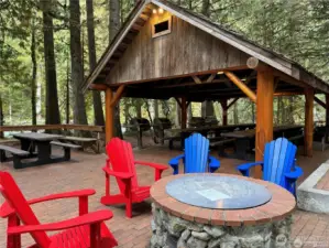 Down by the river you'll find community BBQs for fun summer dining!