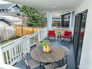 Enjoy dining or lounging in the privacy of your back deck.