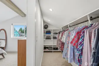 Walk-in-closet is very deep.