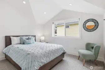 Middle bedroom of the three on upper level