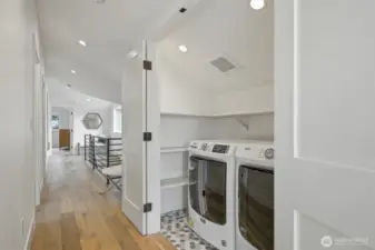 Laundry area on upper level