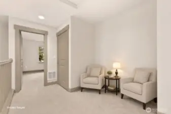 Seating/office nook virtually staged