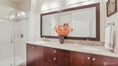 Attached 3/4 bath off of the owner's suite