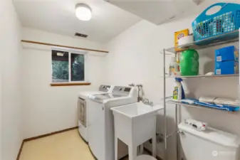 Utility Room with Half Bath and new utility sink