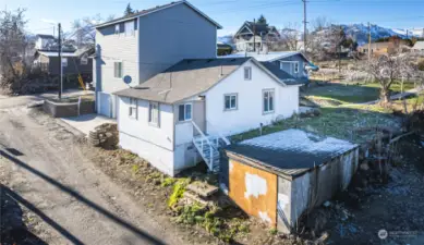 Back of home and garage