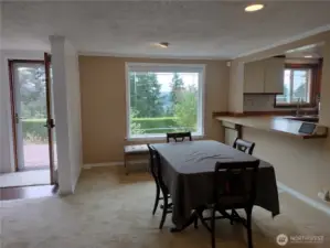 Dining Room with Partial View of Quartermaster Harbor.