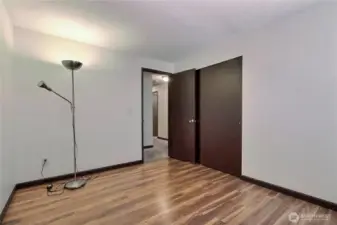Bedroom #3 with new laminate flooring.
