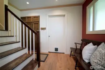Back staircase leads to Bonus area above the Garage