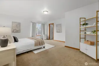 Primary suite offers walk in closet and 5 piece en suite