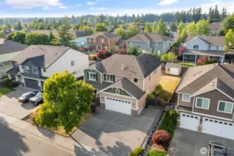 Aerial view of home and lot