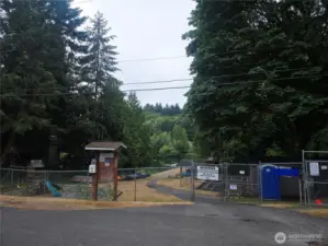 Park entrance and playground