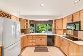 Extended depth kitchen counter at sink ideal for plants that thrive in natural light.