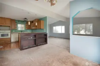Dining room looking toward kitchen and living room.