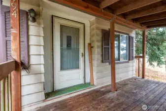 Front porch to front door.