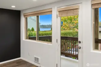 Lake views from throughout the main living area