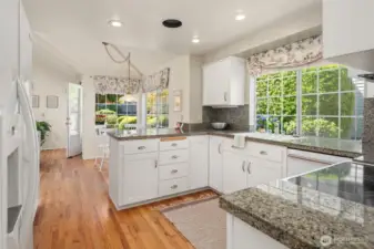 Kitchen anchors the middle of the home.