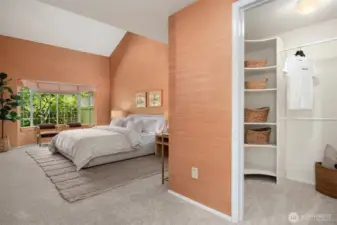 Primary suite walk in closet.