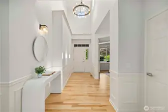 A gracious grand entrance invites you in with warmth, light, and sophistication.