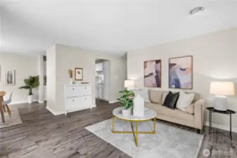 Open floorplan!  Gorgeous hardwood laminate floors!