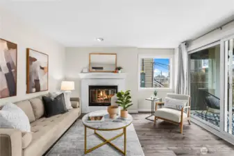 Cozy up to this real wood fireplace!