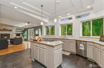 Island with cabinets for storage