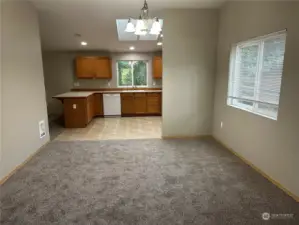 Looking from Entry through Living/dining to the kitchen