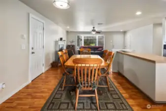 Dining area is conveniently located off the open kitchen.