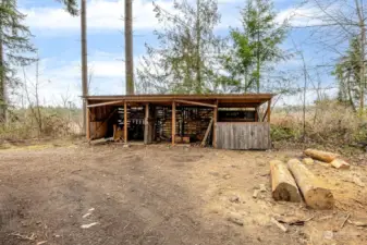 Wood storage area.