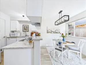 Dine with a view of your own back yard. Very private, yet so bright.