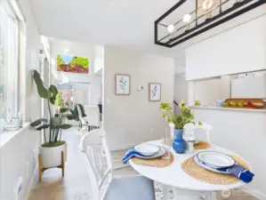 The main floor has separation between spaces yet it has an open feel.