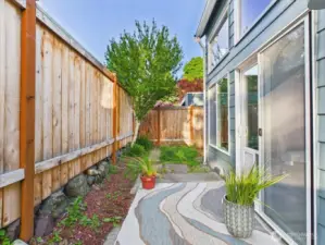 The fence makes this very private space.