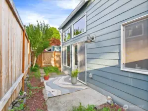 The fully fenced back yard is a clean slate. Room to make your vision come to live if you have a green thrumb, or leave it low maintenance if you do not.
