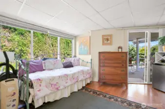 A "California Room" acts as a second bedroom as needed.