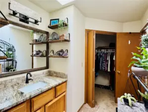 Large walk-in closet conveniently located in ensuite