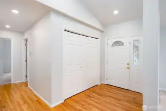 Your entry way has a nice large entry closet