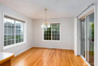 Breakfast nook is off of the back patio.