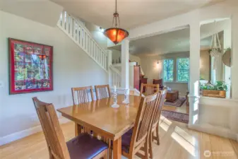 The dining room is the center of the main floor