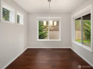 Dining room with lots of natural light.