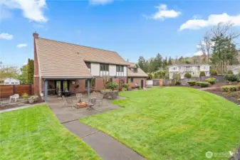 A look back from the pool area to the home and the covered patio!