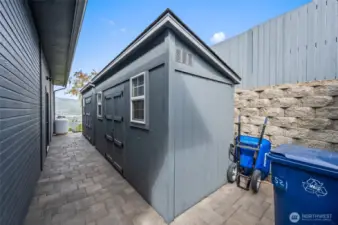 substancial sheds out the back of the garage