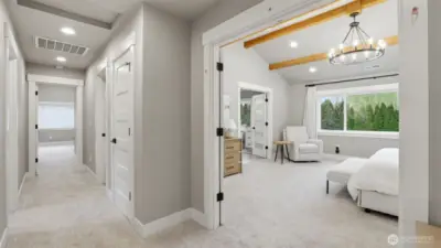 Large double doors welcomes you to the primary suite.