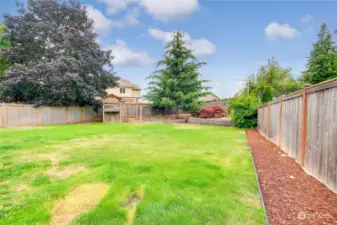 Large private backyard