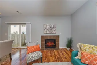 Cozy gas fireplace for cool winter nights.